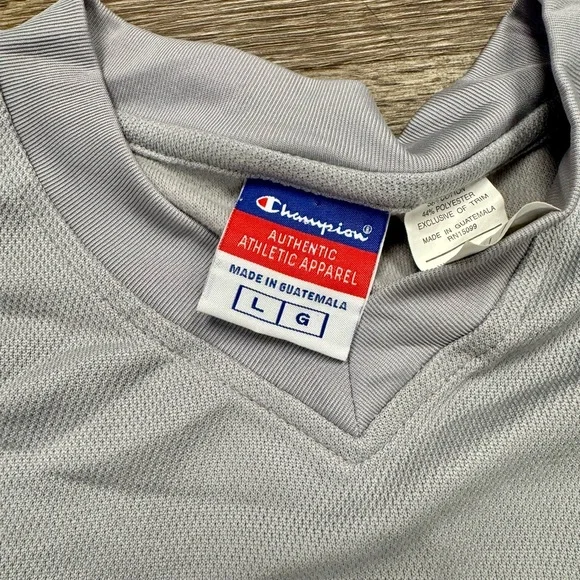 Champion Authentic Athletic Apparel Gray V-Neck Athletic Shirt Size L - Picture 3 of 3